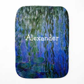 Claude Monet - Water Lilies with weeping willow Baby Burp Cloth