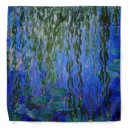 Claude Monet _ Water Lilies with weeping willow Bandana
