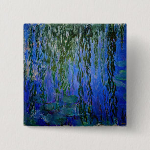 Claude Monet - Water Lilies with weeping willow Button