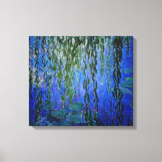 Claude Monet - Water Lilies with weeping willow Canvas Print (Front)