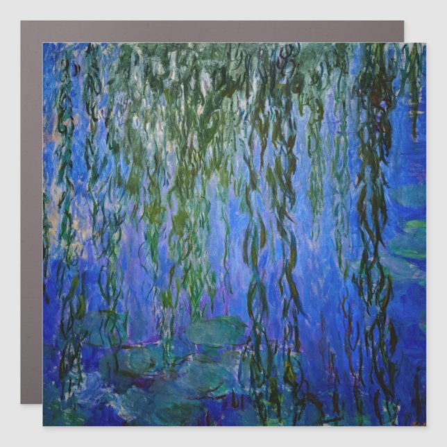 Claude Monet - Water Lilies with weeping willow Car Magnet (Front)