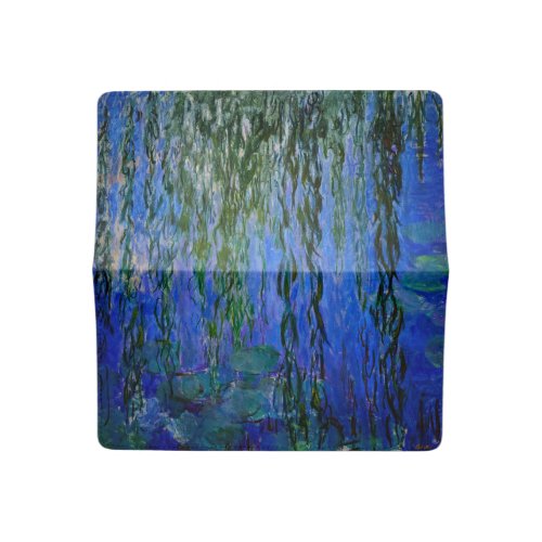 Claude Monet _ Water Lilies with weeping willow Checkbook Cover