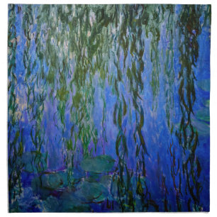 Claude Monet - Water Lilies with weeping willow Cloth Napkin