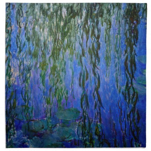 Claude Monet _ Water Lilies with weeping willow Cloth Napkin