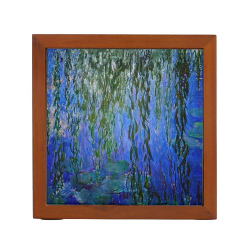 Claude Monet _ Water Lilies with weeping willow Desk Organizer