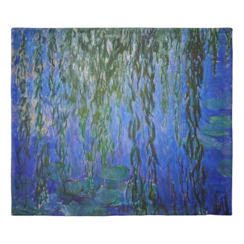 Claude Monet _ Water Lilies with weeping willow Duvet Cover