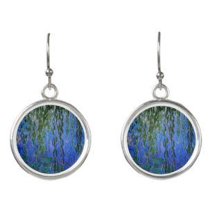 Claude Monet - Water Lilies with weeping willow Earrings