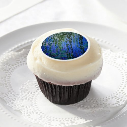 Claude Monet _ Water Lilies with weeping willow Edible Frosting Rounds