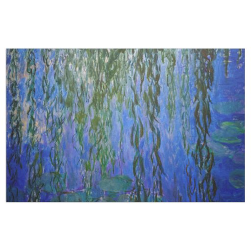 Claude Monet - Water Lilies with weeping willow Fabric