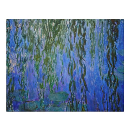 Claude Monet _ Water Lilies with weeping willow Faux Canvas Print