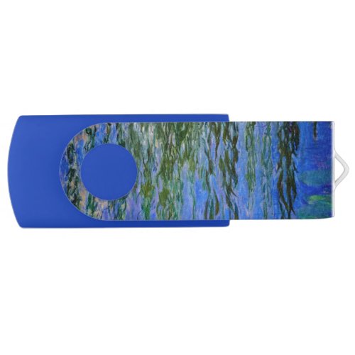 Claude Monet _ Water Lilies with weeping willow Flash Drive
