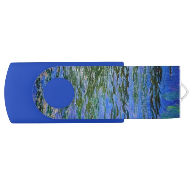 Claude Monet - Water Lilies with weeping willow Flash Drive (Front)