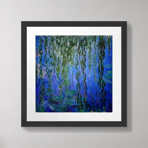 Claude Monet _ Water Lilies with weeping willow Framed Art