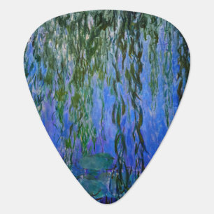 Claude Monet - Water Lilies with weeping willow Guitar Pick