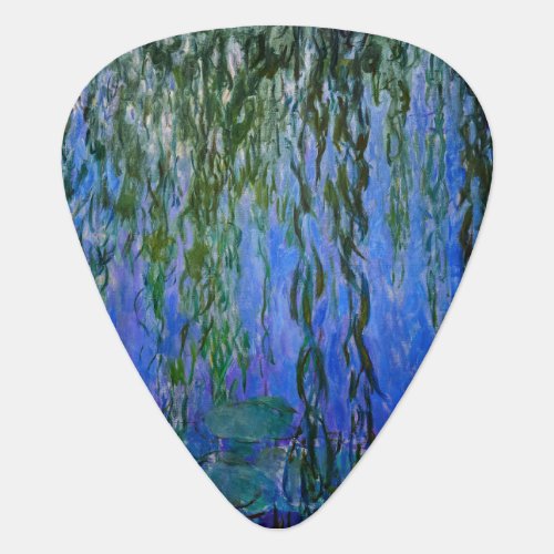 Claude Monet _ Water Lilies with weeping willow Guitar Pick