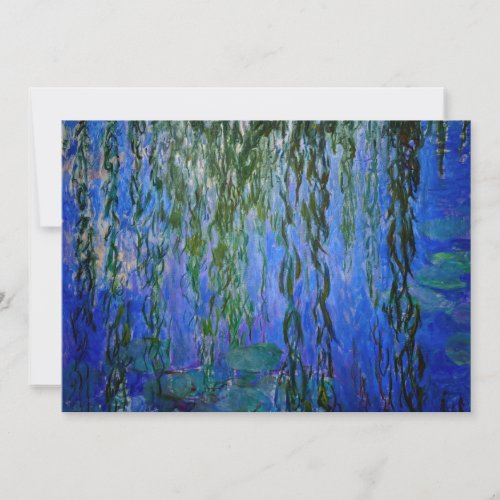 Claude Monet _ Water Lilies with weeping willow Invitation