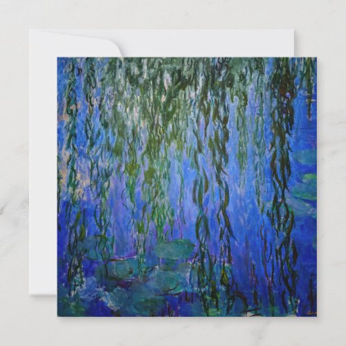 Claude Monet _ Water Lilies with weeping willow Invitation