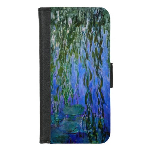 Claude Monet _ Water Lilies with weeping willow iPhone 87 Wallet Case