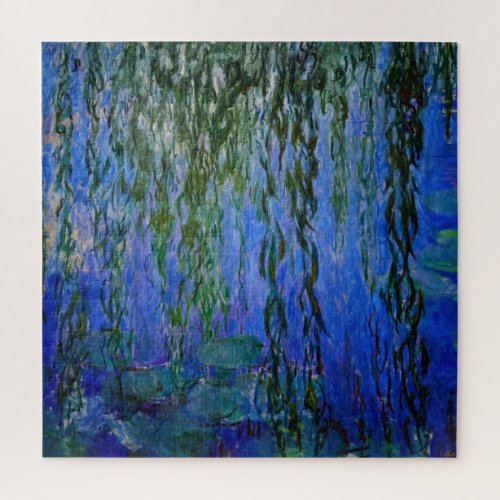 Claude Monet _ Water Lilies with weeping willow Jigsaw Puzzle