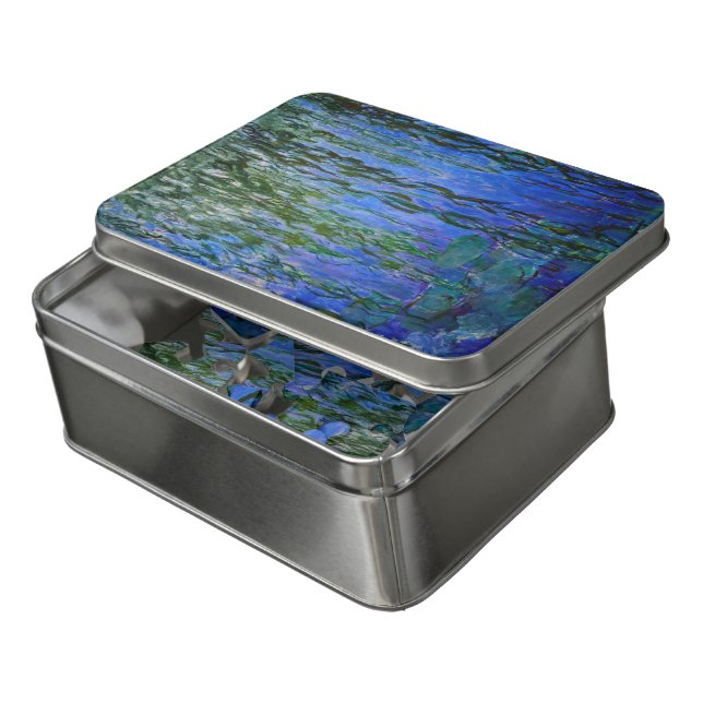 Claude Monet - Water Lilies with weeping willow Jigsaw Puzzle (Lid Open)
