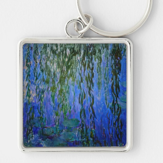 Claude Monet - Water Lilies with weeping willow Keychain (Front)