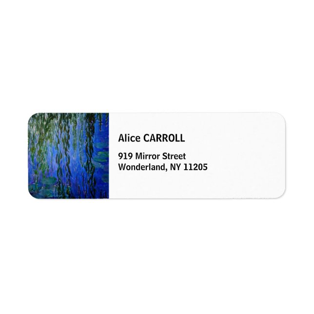 Claude Monet - Water Lilies with weeping willow Label (Front)