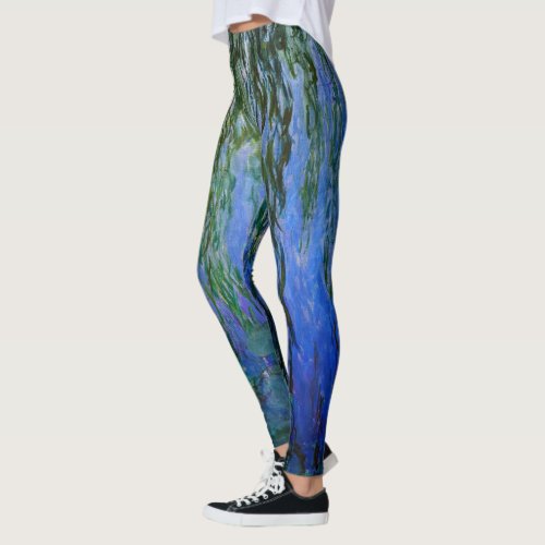 Claude Monet _ Water Lilies with weeping willow Leggings