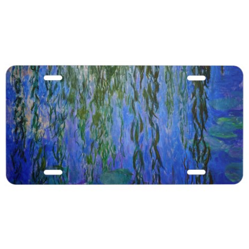 Claude Monet _ Water Lilies with weeping willow License Plate
