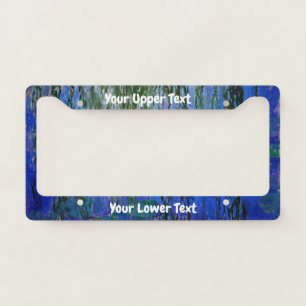 Claude Monet - Water Lilies with weeping willow License Plate Frame
