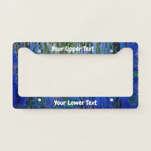 Claude Monet _ Water Lilies with weeping willow License Plate Frame