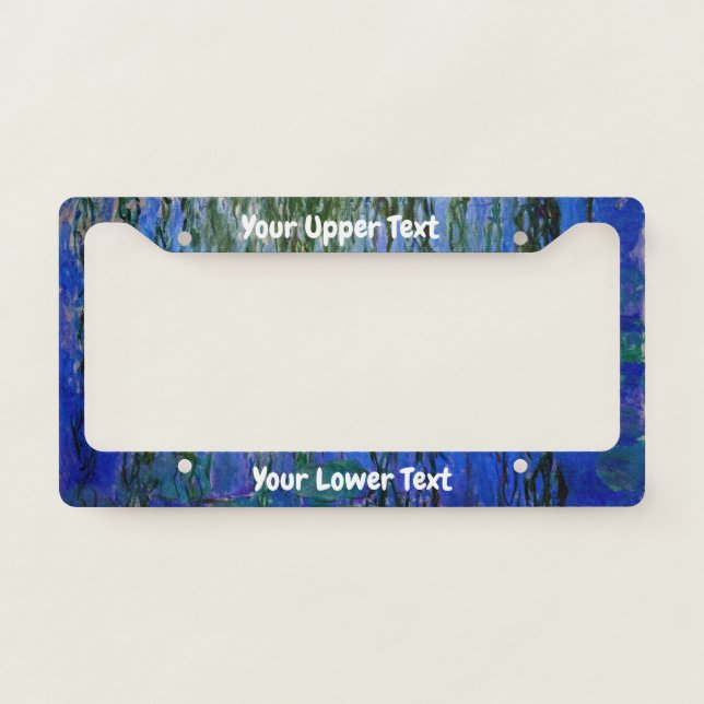 Claude Monet - Water Lilies with weeping willow License Plate Frame (Front)