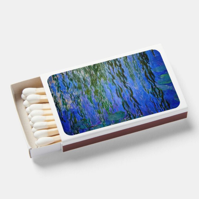 Claude Monet - Water Lilies with weeping willow Matchboxes (Front Open)