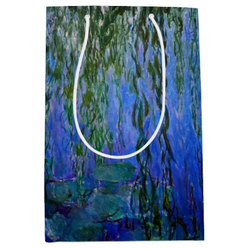 Claude Monet _ Water Lilies with weeping willow Medium Gift Bag