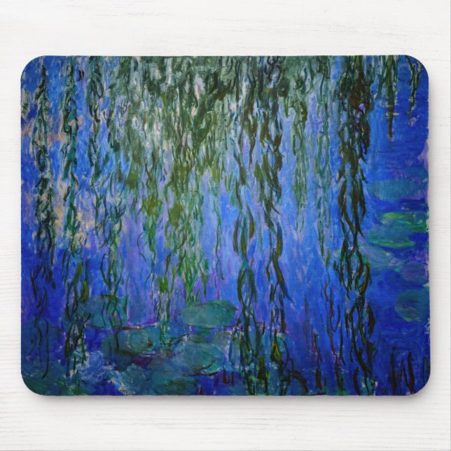 Claude Monet - Water Lilies with weeping willow Mouse Pad (Front)