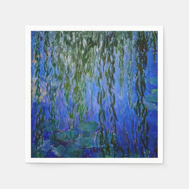 Claude Monet - Water Lilies with weeping willow Napkins (Front)