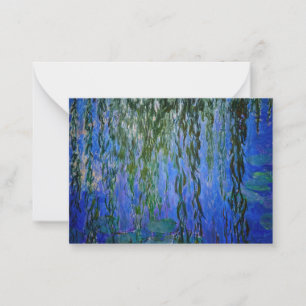 Claude Monet - Water Lilies with weeping willow Note Card