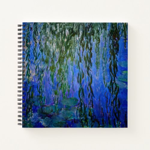 Claude Monet _ Water Lilies with weeping willow Notebook