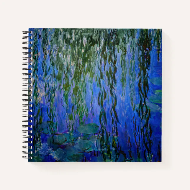 Claude Monet - Water Lilies with weeping willow Notebook | Zazzle