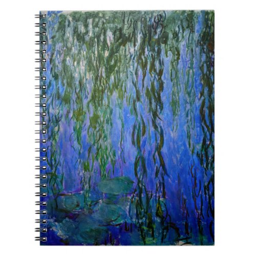 Claude Monet _ Water Lilies with weeping willow Notebook