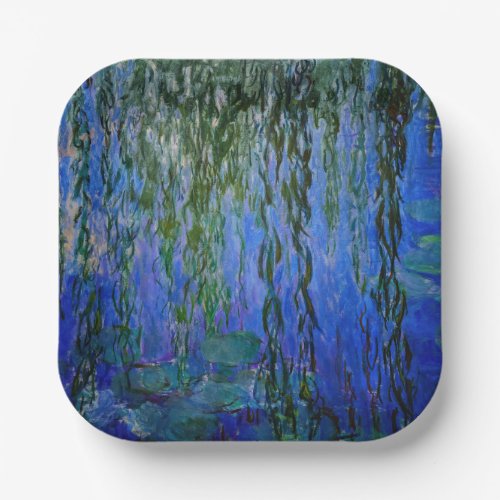 Claude Monet _ Water Lilies with weeping willow Paper Plates