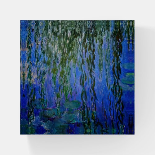 Claude Monet _ Water Lilies with weeping willow Paperweight