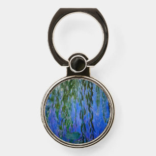 Claude Monet - Water Lilies with weeping willow Phone Ring Stand