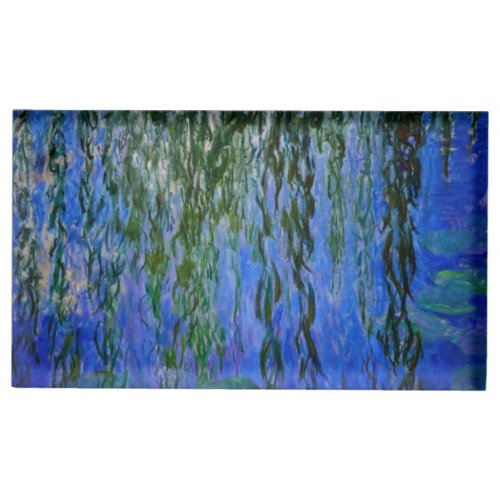 Claude Monet _ Water Lilies with weeping willow Place Card Holder