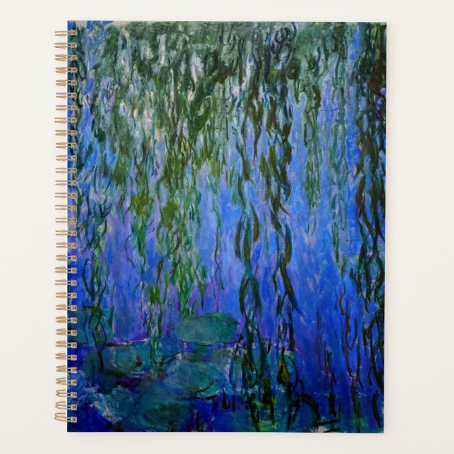 Claude Monet - Water Lilies with weeping willow Planner (Front)