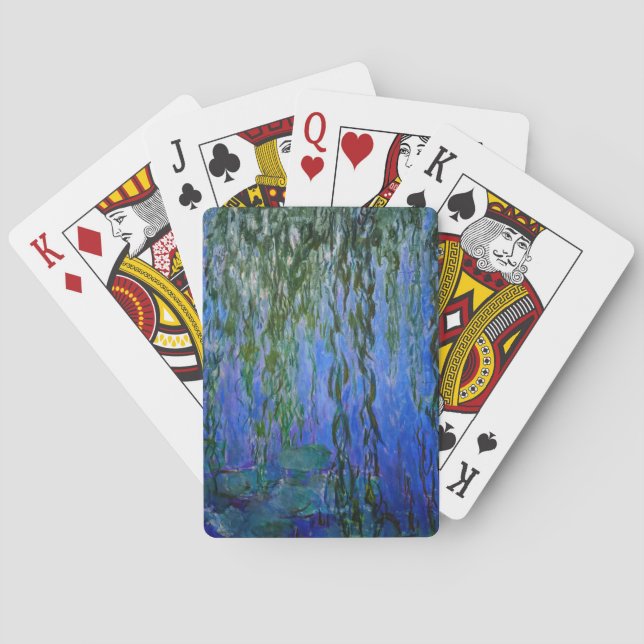 Claude Monet - Water Lilies with weeping willow Poker Cards (Back)