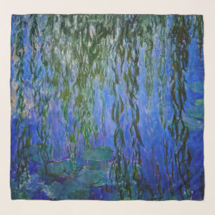 Claude Monet - Water Lilies with weeping willow Scarf