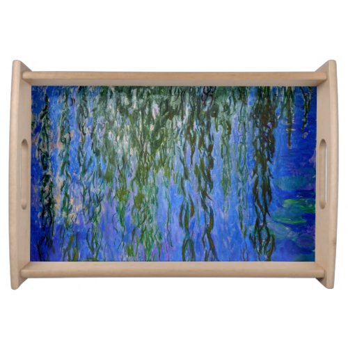 Claude Monet _ Water Lilies with weeping willow Serving Tray