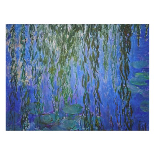 Claude Monet _ Water Lilies with weeping willow Tablecloth
