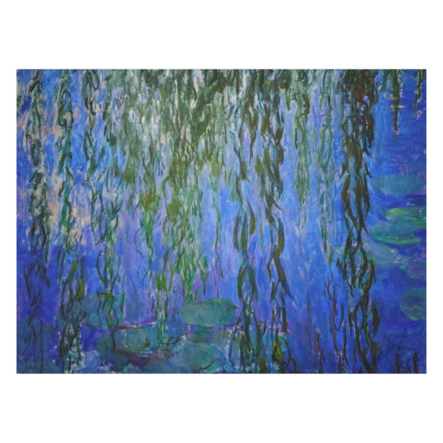 Claude Monet - Water Lilies with weeping willow Tablecloth (Front (Horizontal))