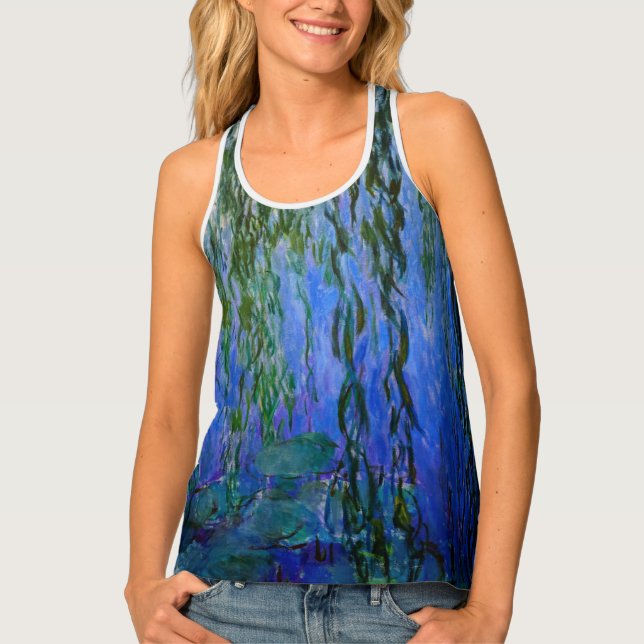 Claude Monet - Water Lilies with weeping willow Tank Top (Front)